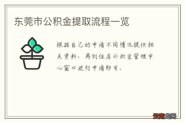 东莞个人公积金取现指南