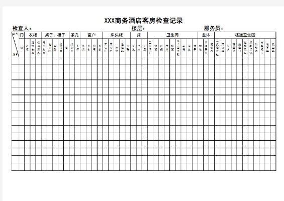 酒店日常查客房记录表格的重要性及操作方法