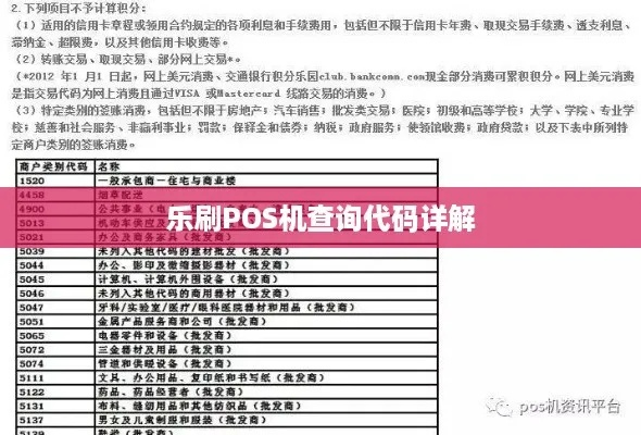 合利宝POS机商户类别代码的解读与应用